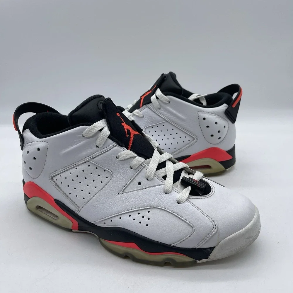 Nike Air Jordan 6 Retro Low 304401-123 Men's Size 9 Shoes Infrared White Sneaker